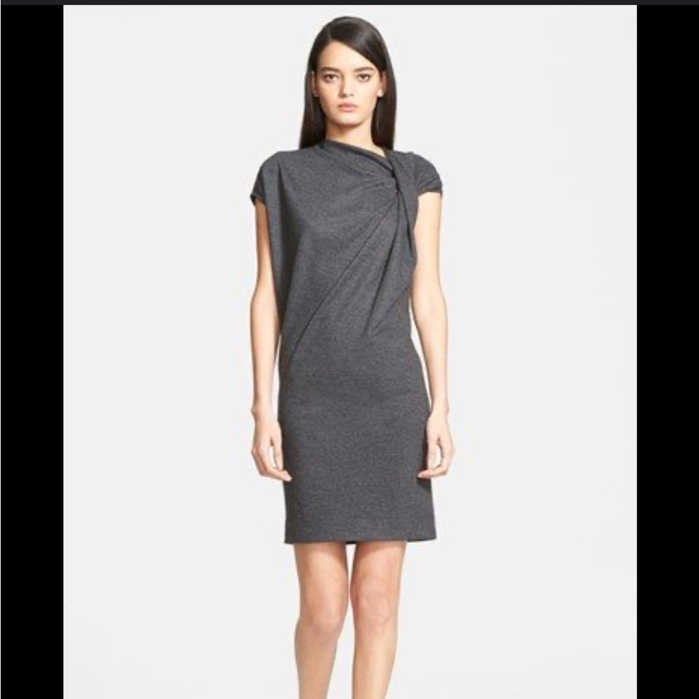 Helmut Lang Cowl Neck Wool Mini Dress‎ Sz S TALL
